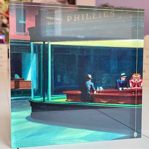 EDWARD HOPPER | NIGHTHAWKS 6" x 6" Square Art, High Gloss Fine Art - Picture 9 of 9